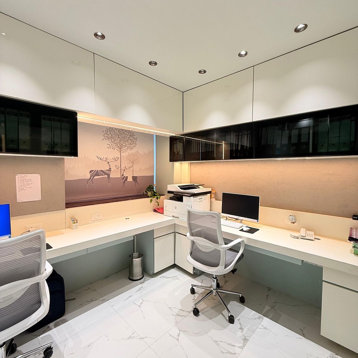 Modern Open-Plan Bench with Under-Desk Mobile Lockable Pedestal #29